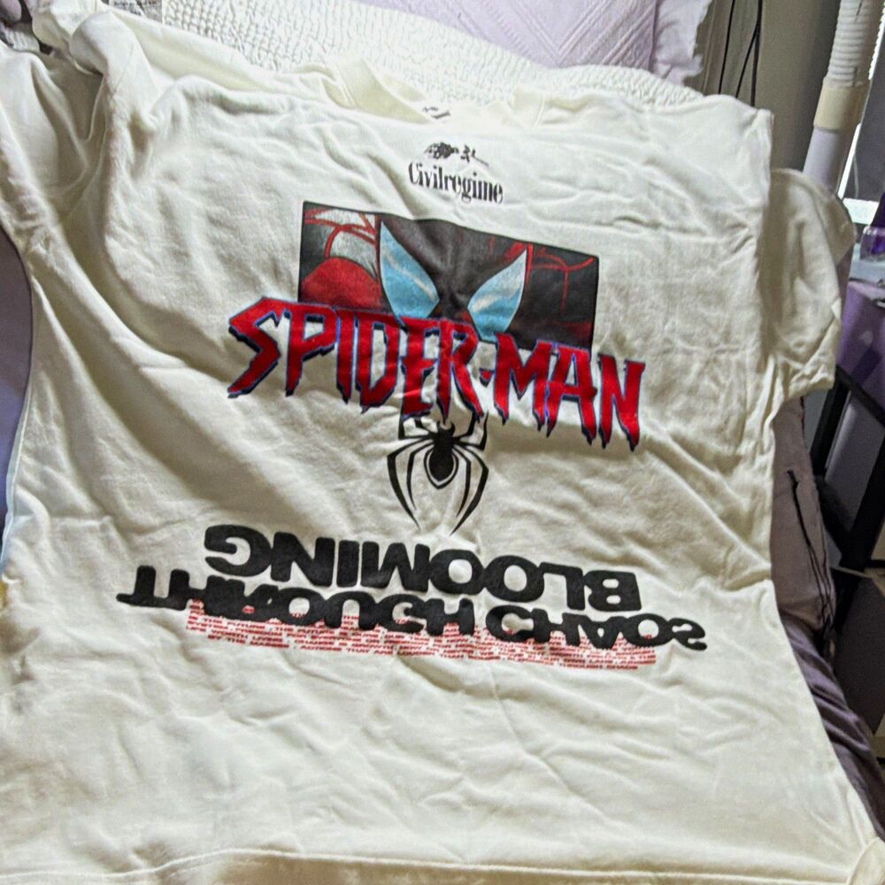Civil Regime Spider-Man Marvel Vintage Wash Graphic Tee White Regular Fit